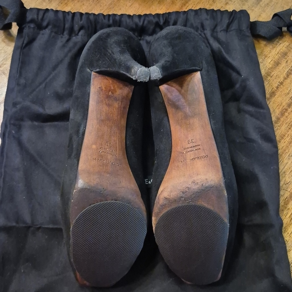 Dolce & Gabbana Black Suede With 1"platform. High Heel sz. 38 (#1706) - Picture 10 of 16